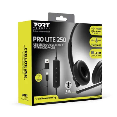 Port Designs PORT Connect 912005 casque Avec fil Arceau Appels/Musique USB Type-C / USB Type-A Noir - Casque Micro - visuel 10