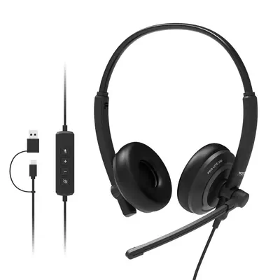 Port Designs PORT Connect 912005 casque Avec fil Arceau Appels/Musique USB Type-C / USB Type-A Noir - Casque Micro - visuel 2