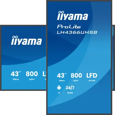 iiyama LH4366UHSB-B1AG Écran d'affichage dynamique Écran plat de signalisation numérique 109,2 cm (4 - Support Fixe & Mobile - visuel 5