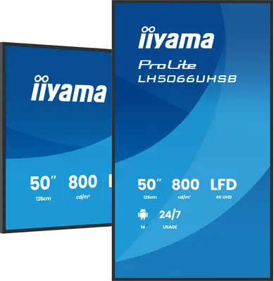 iiyama LH5066UHSB-B1AG Écran d'affichage dynamique Écran plat de signalisation numérique 127 cm (50" - Support Fixe & Mobile - visuel 4