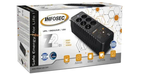 Infosec Z2 EX 1000 alimentation d'énergie non interruptible 1 kVA 500 W 6 sortie(s) CA - Onduleur - visuel 3