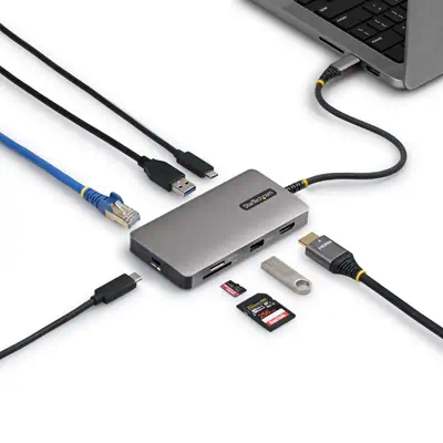 Adaptateur Multiport USB-C avec HDMI 4K 60Hz, 140W Power Delivery, Hub USB 10Gbps, GbE, Slots SD et  - StarTech - Station d'accueil pour portable - visuel 4