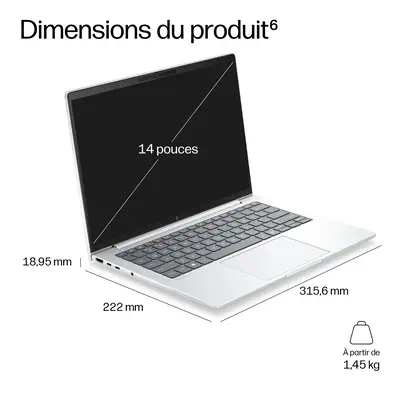 HP E0EW5ET laptop Copilot+ PC AMD Ryzen AI 5 Ordinateur portable 35,6 cm (14") WUXGA 32 Go LPDDR5x-S - PC Portable - visuel 8