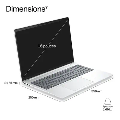 HP E0EW8ET laptop Copilot+ PC Intel Core Ultra 5 325 Ordinateur portable 40,6 cm (16") WUXGA 16 Go L - PC Portable - visuel 5
