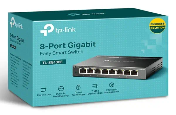 TP-Link TL-SG108E commutateur réseau Géré L2 Gigabit Ethernet (10/100/1000) Noir - Switchs et Hubs - visuel 3
