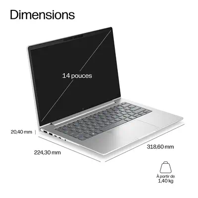 HP E0FB9ET laptop AMD Ryzen AI 5 Ordinateur portable 35,6 cm (14") WUXGA 16 Go DDR5-SDRAM 512 Go SSD - PC Portable - visuel 7