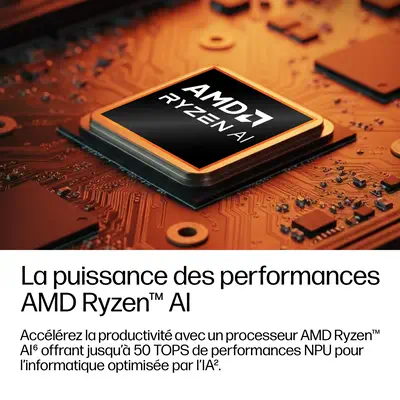 HP E0FC0ET laptop AMD Ryzen AI 5 Ordinateur portable 35,6 cm (14") WUXGA 24 Go DDR5-SDRAM 512 Go SSD - PC Portable - visuel 9