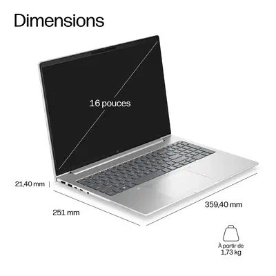 HP E0FC4ET laptop AMD Ryzen AI 5 Ordinateur portable 40,6 cm (16") WUXGA 16 Go DDR5-SDRAM 512 Go SSD - PC Portable - visuel 6