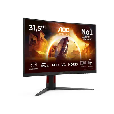 AOC G4 C32G4Z écran plat de PC 80 cm (31.5") 1920 x 1080 pixels Full HD LCD Noir, Rouge - Ecran Ordinateur - visuel 2
