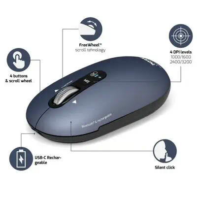 Port Designs PORT Connect PURE MAC souris Universel Ambidextre Bluetooth Optique 3200 DPI - Souris - visuel 4