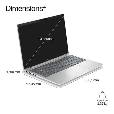 HP DX5X3AT laptop Intel Core 5 Ordinateur portable 33,8 cm (13.3") WUXGA 16 Go DDR5-SDRAM 512 Go SSD - PC Portable - visuel 5