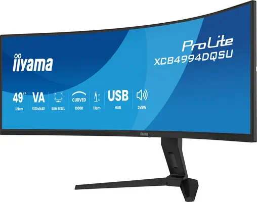 iiyama ProLite XCB4994DQSU-B1 écran plat de PC 124,5 cm (49") 5120 x 1440 pixels Dual QHD LCD Noir - Ecran Ordinateur - visuel 4