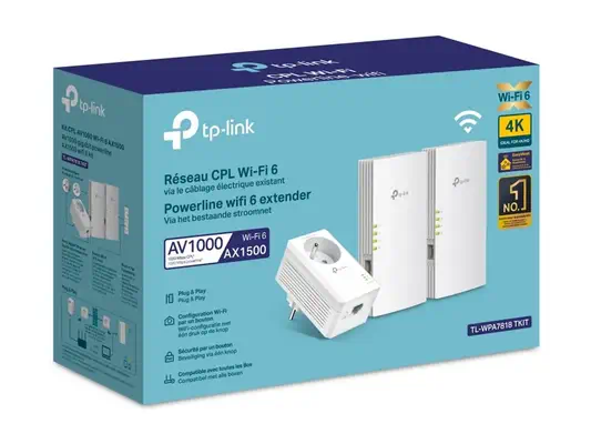 TP-LINK Kit de 3 adaptateurs CPL AV1000 AX1500 Wi-Fi 6 Conforme à la norme Homeplug AV2Offre aux uti - TP-Link - Accessoire Réseau - visuel 4