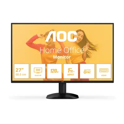 AOC B3 Q27B35S3 écran plat de PC 68,6 cm (27") 2560 x 1440 pixels Quad HD LED Noir - Ecran Ordinateur - visuel 1