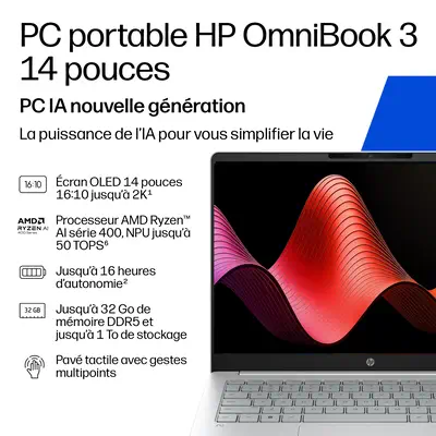 OmniBook 3 Laptop Next Gen AI 14-hv0004nf - HP - PC Portable - visuel 1