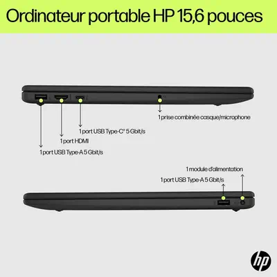 HP 15-fd0004sf Intel® Core™ i3 i3-N305 Ordinateur portable 39,6 cm (15.6") Full HD 8 Go DDR4-SDRAM 5 - PC Portable - visuel 4