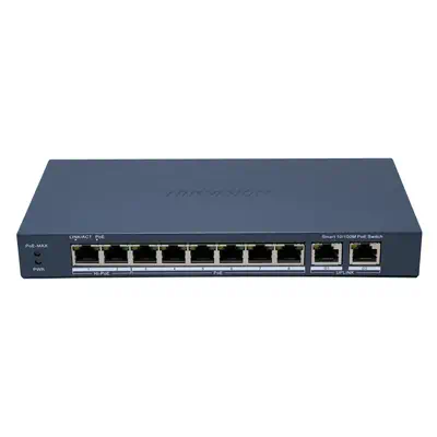 Hikvision DS-3E1310HP-EI(B) commutateur réseau Géré Fast Ethernet (10/100) Connexion Ethernet, suppo - Switchs et Hubs - visuel 1