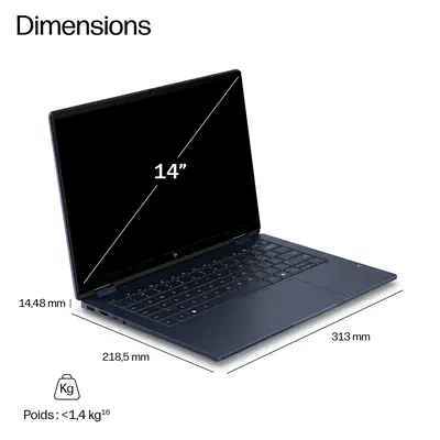 HP E0AS4EA laptop Copilot+ PC Intel Core Ultra 5 325 35,6 cm (14") Écran tactile 2K 16 Go LPDDR5x-SD - PC Portable - visuel 7