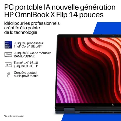 HP E0AS4EA laptop Copilot+ PC Intel Core Ultra 5 325 35,6 cm (14") Écran tactile 2K 16 Go LPDDR5x-SD - PC Portable - visuel 4