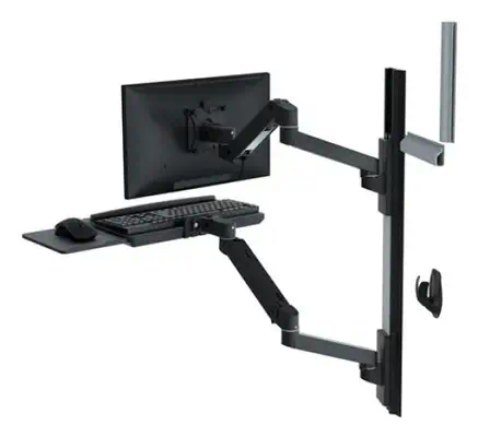 Ergotron LX Pro Series 45-696-292 support d'écran plat pour bureau 86,4 cm (34") Mur Noir - Bras articulé - visuel 1