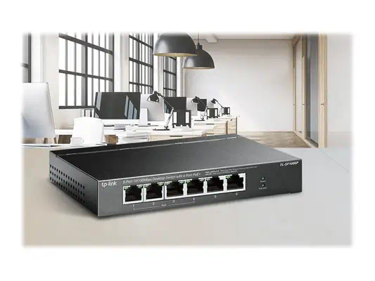 TP-LINK TL-SF1006P 6-Port 10/100Mbps Steel Desktop Switch with 4-Port PoE+ 67W PoE budget - TP-Link - Switchs et Hubs - visuel 2