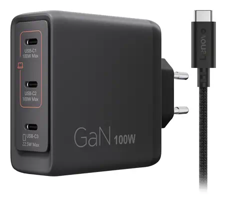 Lenovo 40AW100BEU chargeur d'appareils mobiles Universel Noir Secteur Intérieure - Chargeur et alimentation - visuel 2