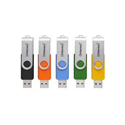 5 x Clé USB Basic Line, 8 Go, USB-A, 3.2 Gen 1x1, couleurs assorties - Intenso - visuel 1