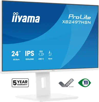 iiyama ProLite XB2497HSN-W1 écran plat de PC 60,5 cm (23.8") 1920 x 1080 pixels Full HD LED Blanc - Ecran Ordinateur - visuel 3