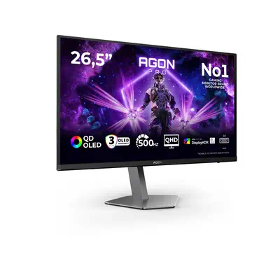 AOC AGON PRO AG276QKD2 écran plat de PC 67,3 cm (26.5") 2560 x 1440 pixels Quad HD QD-OLED Noir, Gri - Ecran Ordinateur - visuel 2