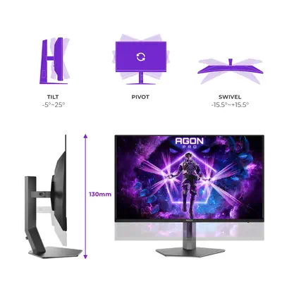 AOC AGON PRO AG326UZD2 écran plat de PC 80 cm (31.5") 3840 x 2160 pixels 4K Ultra HD OLED Noir - Ecran Ordinateur - visuel 3
