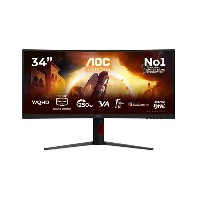 AOC G4 CU34G4ZCA écran plat de PC 86,4 cm (34") 3440 x 1440 pixels Wide Quad HD Noir, Rouge - Ecran Ordinateur - visuel 1