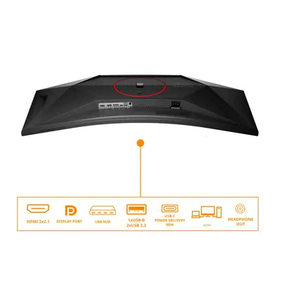 AOC G4 CU34G4ZCA écran plat de PC 86,4 cm (34") 3440 x 1440 pixels Wide Quad HD Noir, Rouge - Ecran Ordinateur - visuel 4