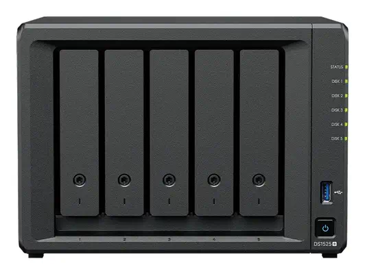 Synology DiskStation DS1525neo+ NAS Bureau AMD Ryzen V1500B 4 Go DDR4 0 To Synology DSM Noir - Serveur NAS - visuel 1