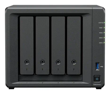 Synology DiskStation DS925NEO+ serveur de stockage NAS Compact Ryzen Embedded V1500B 4 Go DDR4 0 To  - Serveur NAS - visuel 1
