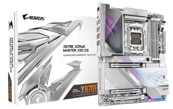 GIGABYTE X870E AORUS MASTER X3D ICE Carte Mère - Gigabyte - Carte mère - visuel 1