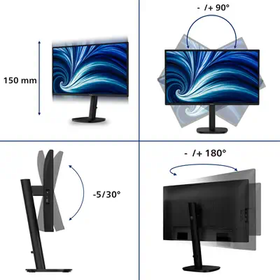 Philips 3000 series 27B2N3200J/00 écran plat de PC 68,6 cm (27") 1920 x 1080 pixels Full HD LCD Noir - Ecran Ordinateur - visuel 4
