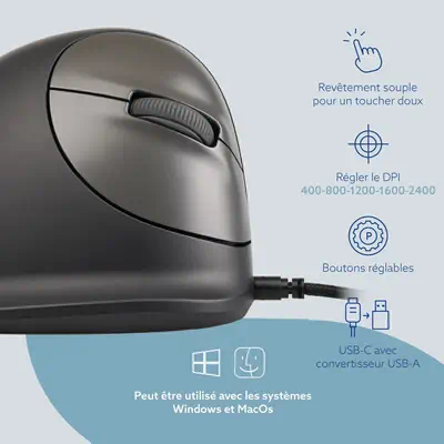 Souris ergonomique R-Go HE Break avec logiciel de pause, small (longueur de la main inférieure à 165 - R-Go Tools - visuel 9