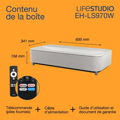 Epson Lifestudio Grand Plus EH-LS970W - Blanc diamant - Vidéoprojecteur Professionnel - visuel 2