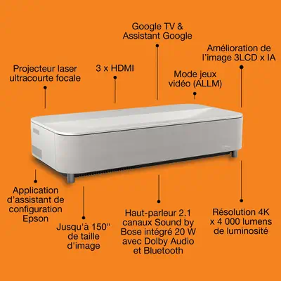 Epson Lifestudio Grand Plus EH-LS970W - Blanc diamant - Vidéoprojecteur Professionnel - visuel 4