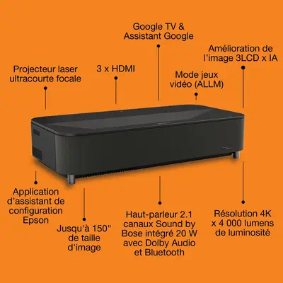 Epson Lifestudio Grand Plus EH-LS970B - Noir métallisé - Vidéoprojecteur Professionnel - visuel 7