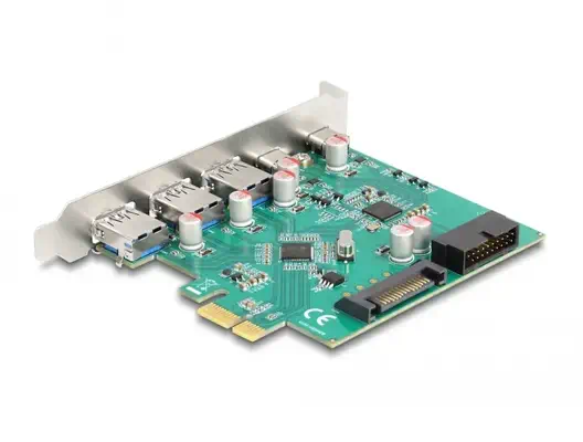 USB 5 Gbps PCI Express x1 carte vers 3 x Type-A externes + 2 x USB Type-C externes femelles et 1 x U - DeLOCK - Adaptateur stockage - visuel 2
