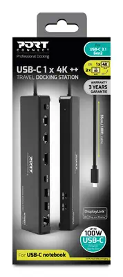 Port Designs PORT Connect 901906V2EU station d'accueil Avec fil USB 3.2 Gen 2 (3.1 Gen 2) Type-C Noi - Station d'accueil pour portable - visuel 10
