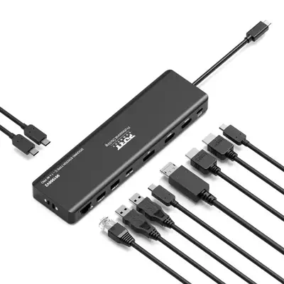 Port Designs PORT Connect 901906V2EU station d'accueil Avec fil USB 3.2 Gen 2 (3.1 Gen 2) Type-C Noi - Station d'accueil pour portable - visuel 1