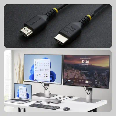 Câble HDMI 2.1 Ultra Haute Vitesse Certifié slim 1 m (3 pi), 8K 60 Hz / 4K 120 Hz, avec HDR10+ / eAR - StarTech - Switchs et Hubs - visuel 3