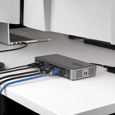 Station d'Accueil USB-C pour Deux Écrans, 4K 60Hz, HDMI ou DisplayPort, Recharge de PC Portable 96W, - StarTech - Station d'accueil pour portable - visuel 4