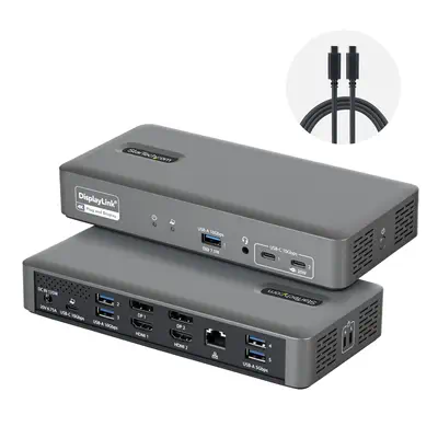 Station d'Accueil USB-C pour Deux Écrans, 4K 60Hz, HDMI ou DisplayPort, Recharge de PC Portable 96W, - StarTech - Station d'accueil pour portable - visuel 1