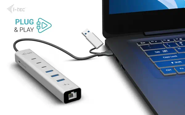 USB-C/USB-A Metal HUB 6 port (3x USB-C, 3x USB-A), LAN, Power Delivery 85W - I-Tec - Switchs et Hubs - visuel 5