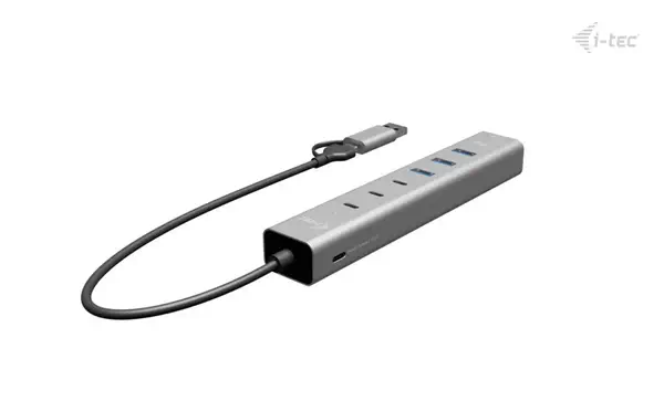 USB-C/USB-A Metal HUB 6 port (3x USB-C, 3x USB-A), LAN, Power Delivery 85W - I-Tec - Switchs et Hubs - visuel 3
