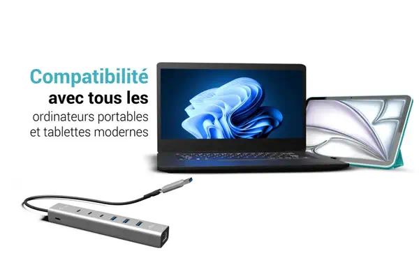 USB-C/USB-A Metal HUB 6 port (3x USB-C, 3x USB-A), LAN, Power Delivery 85W - I-Tec - Switchs et Hubs - visuel 8