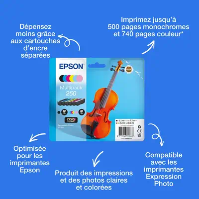 Multipack d’encres 6 couleurs Claria Photo HD 250 Violon - Epson - Cartouches d'encre - visuel 2